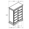 CoasterEveryday 202415 Louis Philippe - 5-Drawer Bedroom Chest - Cappuccino