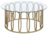 CoasterEssence 708058 Monett - Round Glass Top Coffee Table - Chocolate Chrome