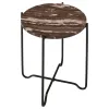 CoasterEssence 936010 Latifa - Round Marble Top Accent Side Table - Red And Black
