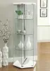 CoasterEveryday 950001 Zahavah - 4-Shelf Hexagonal Clear Glass Curio Cabinet - White