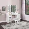Coaster Fine Furniture 930245 Regina - Makeup Vanity Table Set With Lighting - White