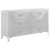 Coaster Fine Furniture 215791Q-S5 Cassia - 5 Piece Queen LED Bedroom Set - White High Gloss
