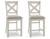 Ashley Furniture D642/32/124(3)/09/60 Ashley Furniture D642/32/124(3)/09/60 Robbinsdale - 9 Pc. - Rectangular Counter Height Dining Extension Table, 6 Barstools, Bench, Server - Antique White