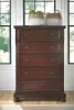 Ashley Furniture B697/31/36/46/57/54/96/92 Ashley Furniture B697/31/36/46/57/54/96/92 Porter - 7 Pc. - Dresser, Mirror, Chest, Queen Panel Bed, Nightstand - Rustic Brown