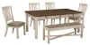 Ashley Furniture D647/25/01(4)/00 Ashley Furniture D647/25/01(4)/00 Bolanburg - 6 Pc. - Dining Room Table, 4 Side Chairs, Bench - Beige