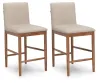 Ashley Furniture D752-124 Isanti - Upholstered Barstool (Set of 2) - Light Brown