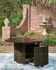 Ashley Furniture PCP760-776 Monterey Point - Round Fire Pit Table - Dark Brown
