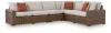 Ashley Furniture PCP610P2 Ashley Furniture PCP610P2 Dolan Creek - 4-Piece Outdoor Sectional - Beige / Brown