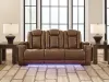 Ashley Furniture PCU1420015 Gruaro - Power Reclining Sofa With Adjustable Headrest - Amber