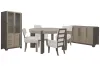 Pulaski Furniture P402230-KIT28 Pulaski Furniture P402230-KIT28 Anderson Park - Round Dining Table With 2 Klismos Dining Chairs, 2 Upholstered Arm Chairs, Sideboard And China Cabinet - Moose Trail / Frontier Brown