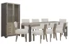 Pulaski Furniture P402240-KIT35 Pulaski Furniture P402240-KIT35 Anderson Park - Leg Dining Table With 8 Klismos Dining Chairs And China Cabinet - Moose Trail / Frontier Brown