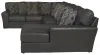 Jackson Furniture Industries 4378/30/62/76-28 Denali - 3 Piece Italian Leather Match Sectional With RSF Chaise And 12 Included Accent Pillows - Steel