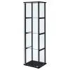CoasterEveryday 950171 Cyclamen - 4-Shelf Clear Glass Curio Display Cabinet - Black