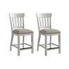 Intercon DK-BS-460C-RFO-K24 Drake - Slat Stool - Rustic White / French Oak