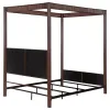 Coaster Fine Furniture 360331Q Zimmerlee - Metal Queen Canopy Bed - Rust Brown