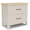Riverside Furniture 79469 Glenndale - Two Drawer Nightstand - Aged White / Wheat