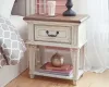 Ashley Furniture B743-91 Realyn - One Drawer Night Stand - Chipped White
