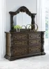 Ashley Furniture B947/31/36/46/58/56/94 Maylee - 6 Pc. - Dresser, Mirror, Chest, California King Upholstered Bed - Dark Brown