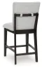 Ashley Furniture D618-124 Neymorton - Upholstered Barstool (Set of 2) - Dark Grayish Brown