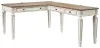 Ashley Furniture H743H1 Realyn - Home Office L Shaped Desk - White / Brown