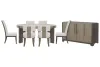 Pulaski Furniture P402230-KIT62 Pulaski Furniture P402230-KIT62 Anderson Park - Round Dining Table With 4 Klismos Dining Chairs, 2 Upholstered Side Chairs And Sideboard - Moose Trail / Frontier Brown