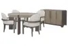 Pulaski Furniture P402230-KIT14 Pulaski Furniture P402230-KIT14 Anderson Park - Round Dining Table With 4 Upholstered Host Chairs And Sideboard - Moose Trail / Frontier Brown