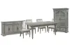 Pulaski Furniture P091240-KIT3 Pulaski Furniture P091240-KIT3 Madison Ridge - Extendable Leg Dining Table With 4 Side Chairs, Server And China - Bluff Gray