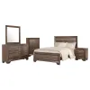 CoasterEveryday 204191KW-S5 Kauffman - 5 Piece California King Bedroom Set - Washed Taupe