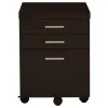 CoasterEveryday 800894 Skylar - 3-Drawer Home Office Mobile File Cabinet - Cappuccino