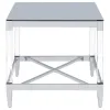 Coaster Fine Furniture 709727 Lindley - Square Tempered Mirror Acrylic Side End Table - Chrome
