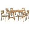 Coaster Fine Furniture 193651-S7 Duncan - 7 Piece Rectangular Wood Dining Table Set - Washed Oak