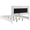 Coaster Fine Furniture 215791KE-S5 Cassia - 5 Piece Eastern King LED Bedroom Set - White High Gloss