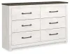 Ashley Furniture B1190-31 Gerridan - Six Drawer Dresser - White / Gray
