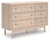 Ashley Furniture PCB1566-221 Arloster - Six Drawer Dresser - Tan