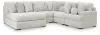 Ashley Furniture PC59106S11 Ashley Furniture PC59106S11 Cuddle Plush - 5-Piece Sectional With Armless Chaise And RAF Corner Chair - Arctic