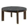 ACME LV06885 Estella - Coffee Table With Natural Marble Top - Black Top & Walnut