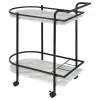 CoasterEveryday 181376 Desiree - 2-Tier Faux Marble Shelf Metal Bar Cart - Black