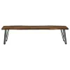 CoasterEssence 193863 Neve - Live Edge Wood Dining Bench Hairpin Legs - Gray Sheesham