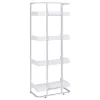 CoasterEssence 803402 Ember - 4-Shelf Bookshelf White High - Gloss And Chrome