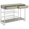 Coaster Fine Furniture 182275 Melrose - 2-Drawer Home Bar Storage With Wine Rack Gray - Gray