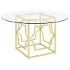 Coaster Fine Furniture 192641BG Starlight - Round Glass Top Metal Dining Table - Brass