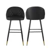 New Classic SAF199-BS-BLK Oliver - Vegan Leather Bar Chair (Set of 2) - Black
