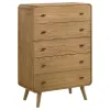 Coaster Fine Furniture 225095 Robyn - 5-Drawer Bedroom Chest Of Drawers - Light Ash