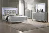 New Classic 02-9698S-14C New Classic 02-9698S-14C Valentino - Eastern King 4 Piece Bedroom Set (Bed, Dresser, Mirror, Chest) - Silver