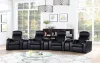 CoasterEssence 600002 Cyrus - Upholstered Home Theater Storage Wedge Console - Black