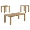 Coaster Fine Furniture 710868-S3 Castlewood - 3 Piece Cocktail Coffee Table Set - Washed Oak