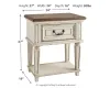 Ashley Furniture B743-91 Realyn - One Drawer Night Stand - Chipped White