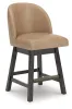 Ashley Furniture D618-324 Neymorton - Upholstered Swivel Faux Leather Barstool (Set of 2) - Dark Grayish Brown