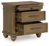 Ashley Furniture PCB782-93 Karallin - Three Drawer Night Stand - Medium Brown