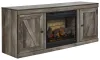 Ashley Furniture EW0440W7 Wynnlow - TV Stand With Faux Firebrick Fireplace Insert - Gray